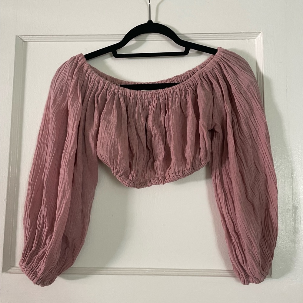 Savannah Morrow the Label mauve crop top